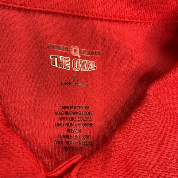 Ohio State Buckeyes The Oval Campus Mens Polo Shirt Red Size Small - Picture 3 of 9
